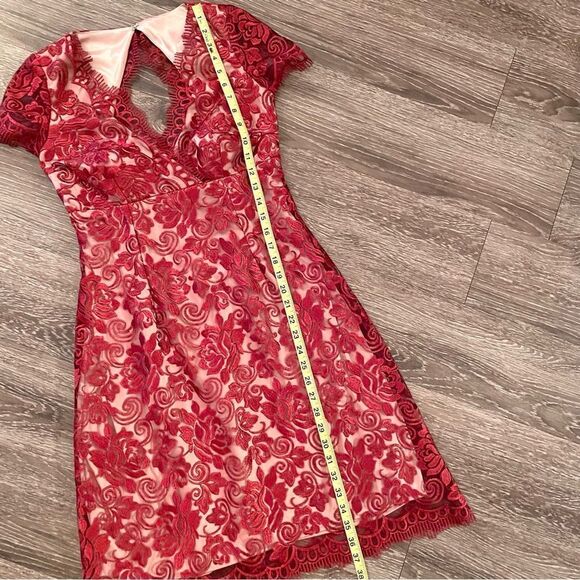 BHLDN Red and Tan Lace ‘Elaine’ Dress by Hitherto - Picture 9 of 11